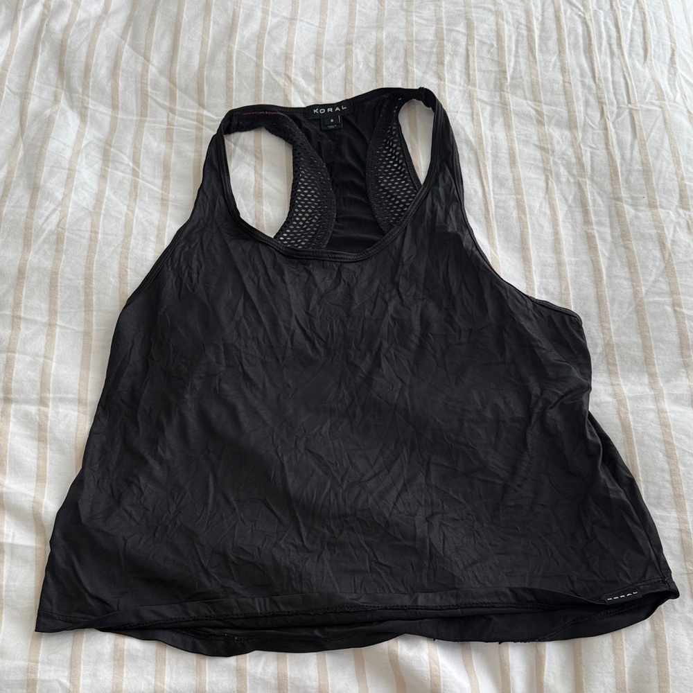 Koral Sleek Black Athletic Tank
